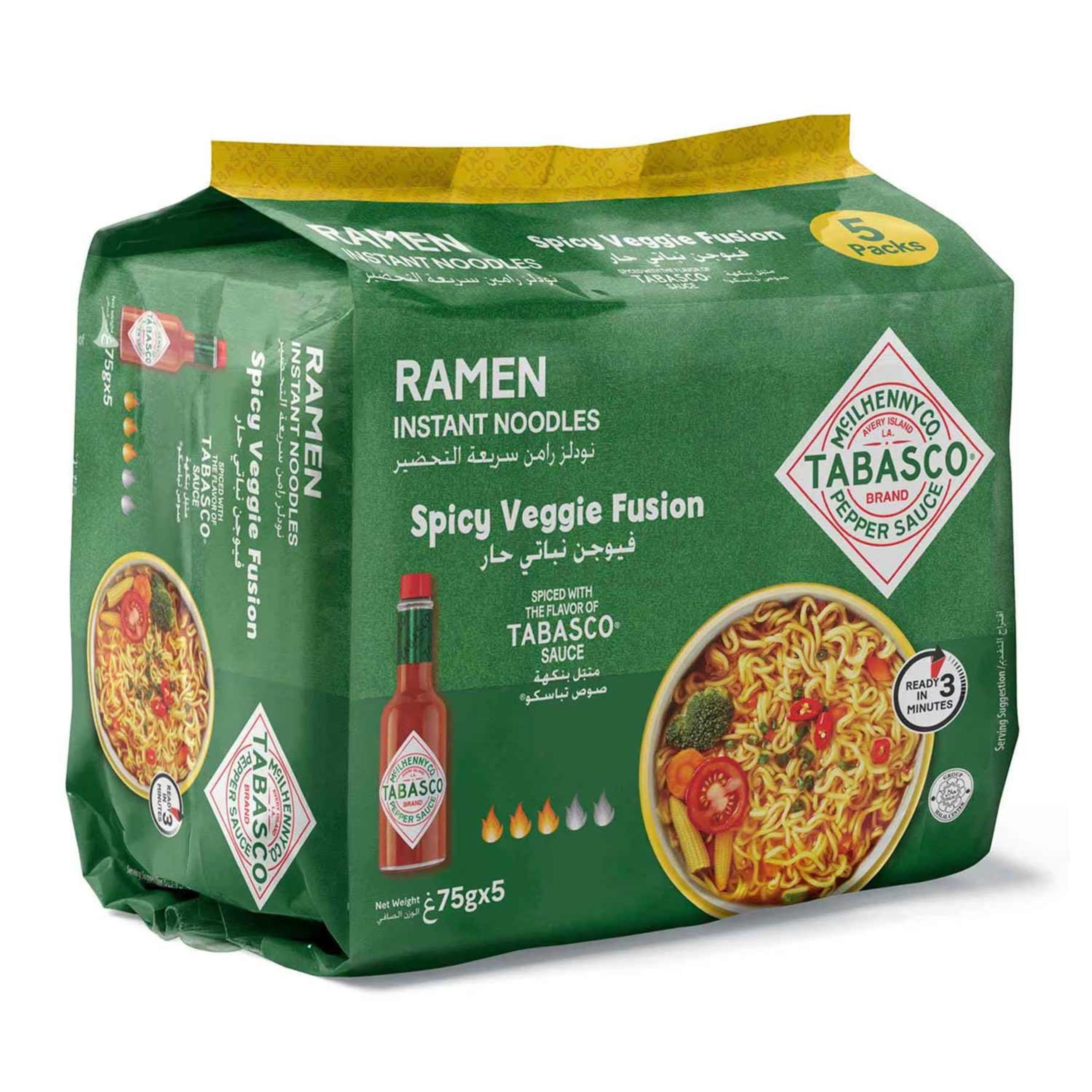 Tabasco Ramen Instant Noodles Spicy Veggie Fusion 75gm