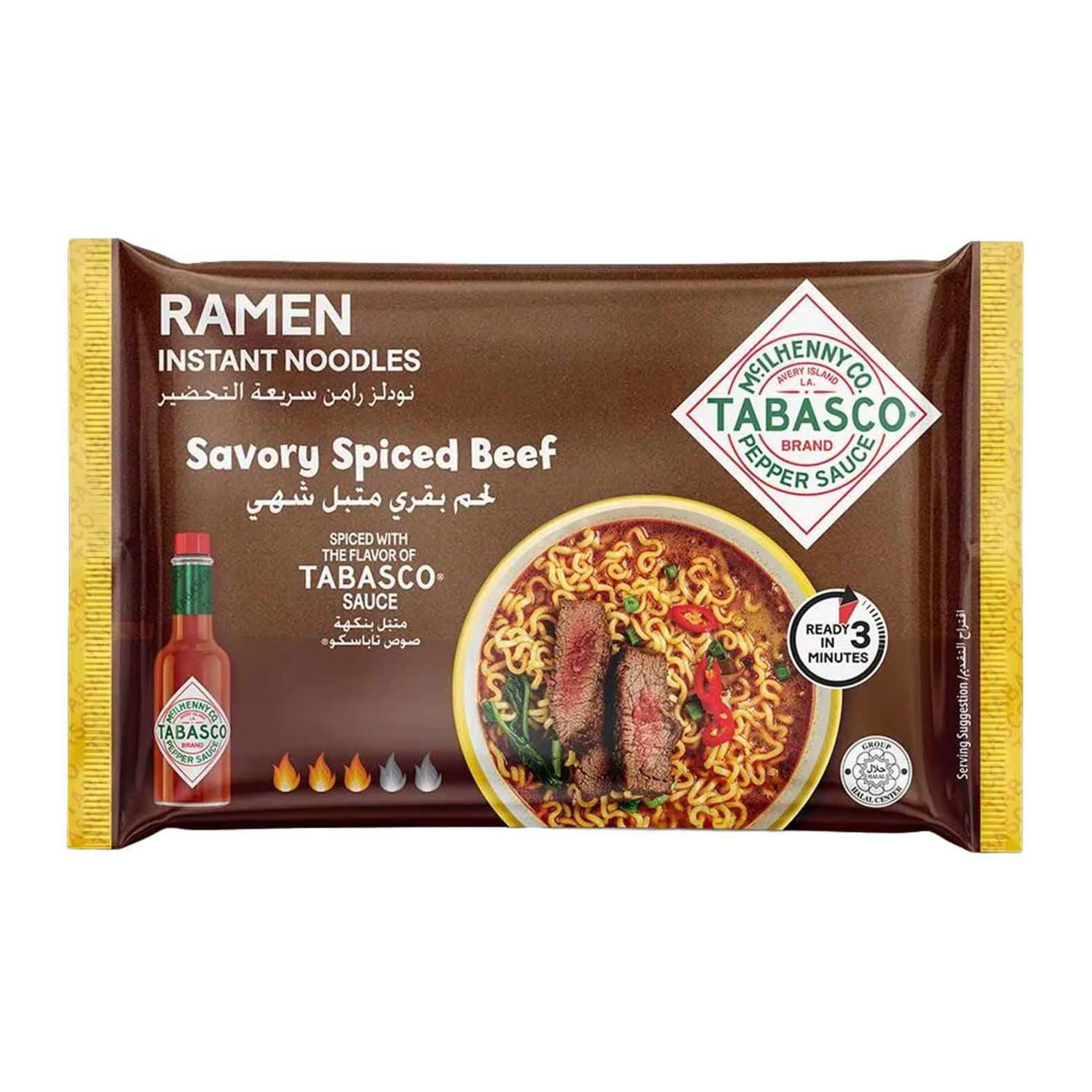 Tabasco Ramen Instant Noodles Savory Spiced Beef 75gm