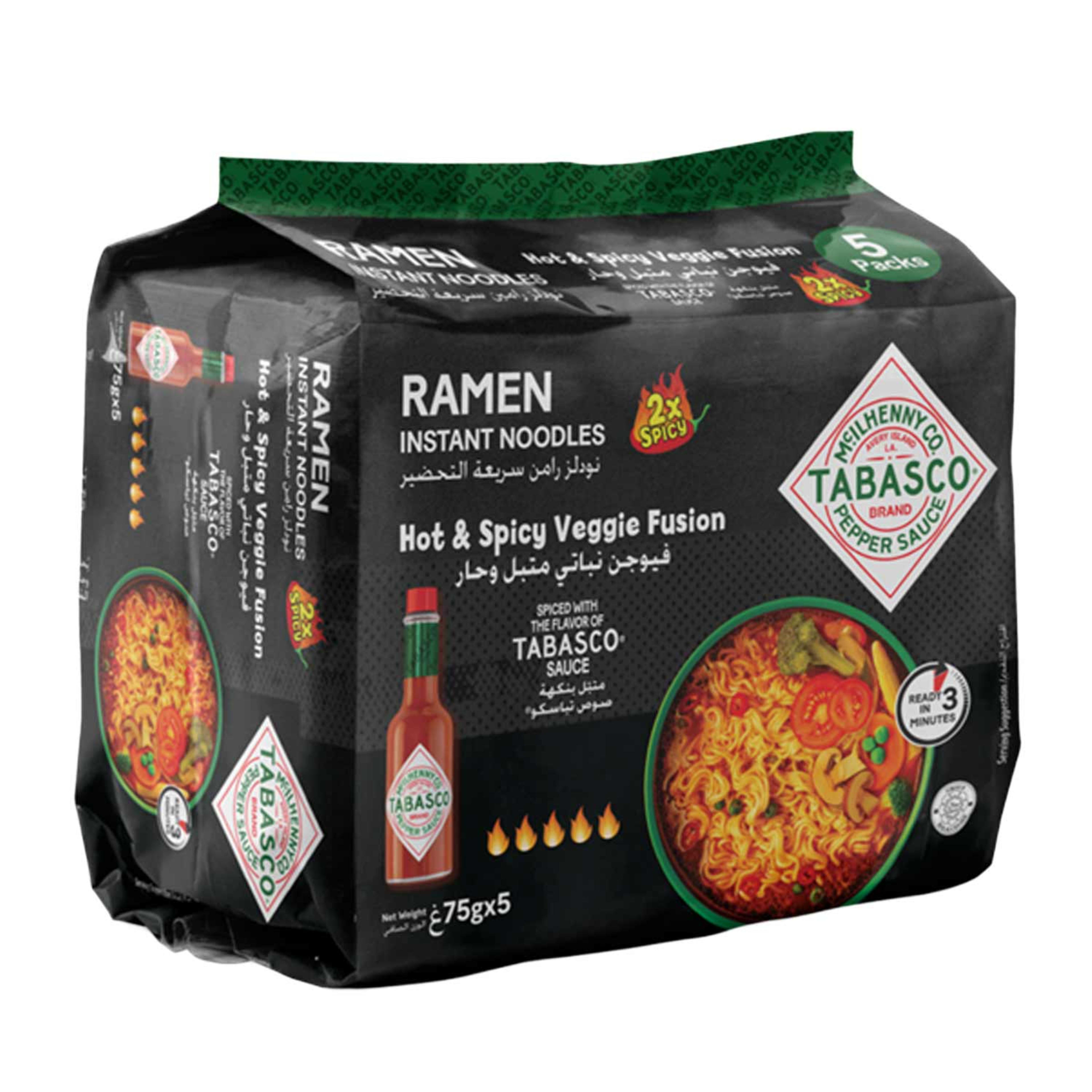 Tabasco Ramen Instant Noodles Hot & Spicy Veggie Fusion 75gm