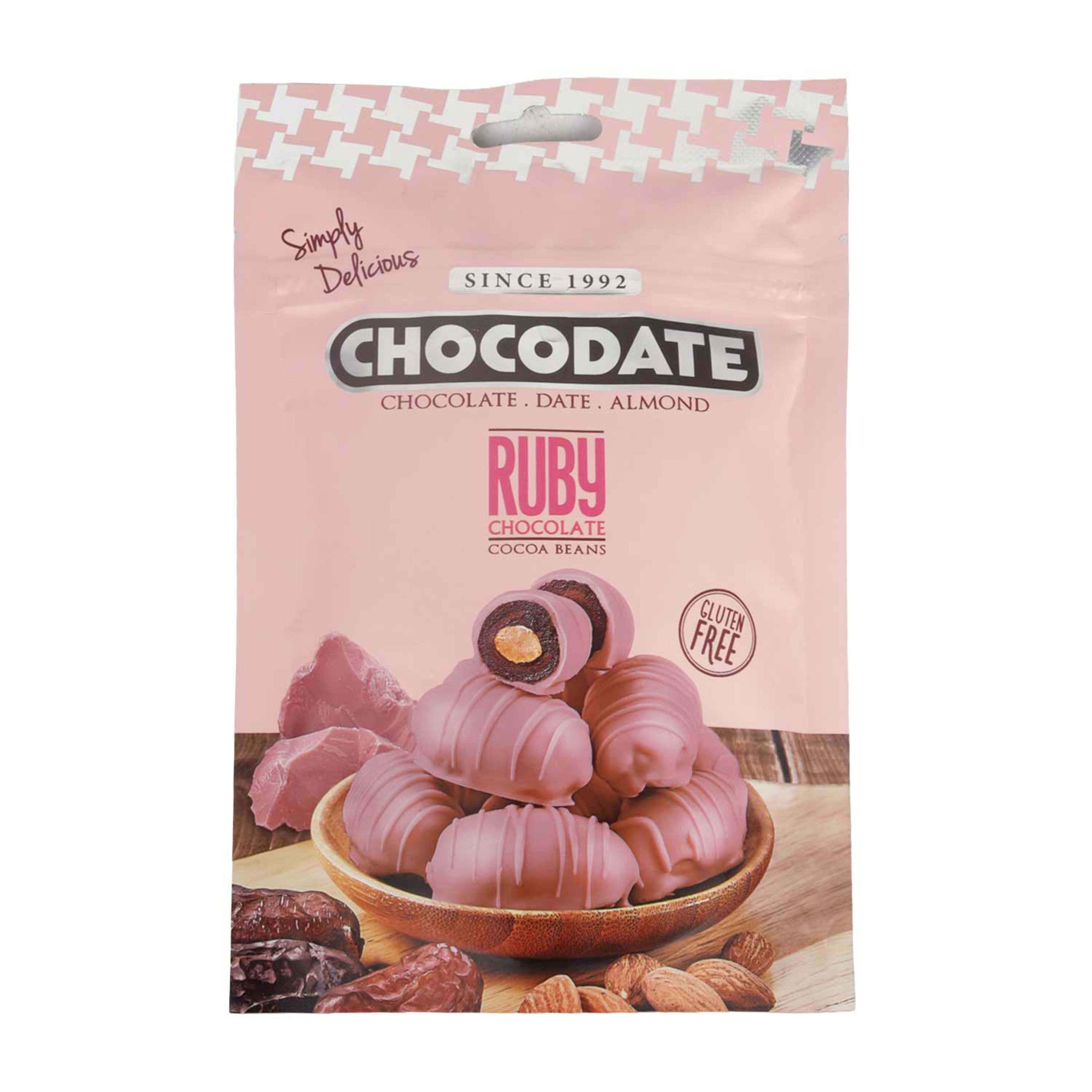Chocodate Date Almond Ruby Chocolate 90gm