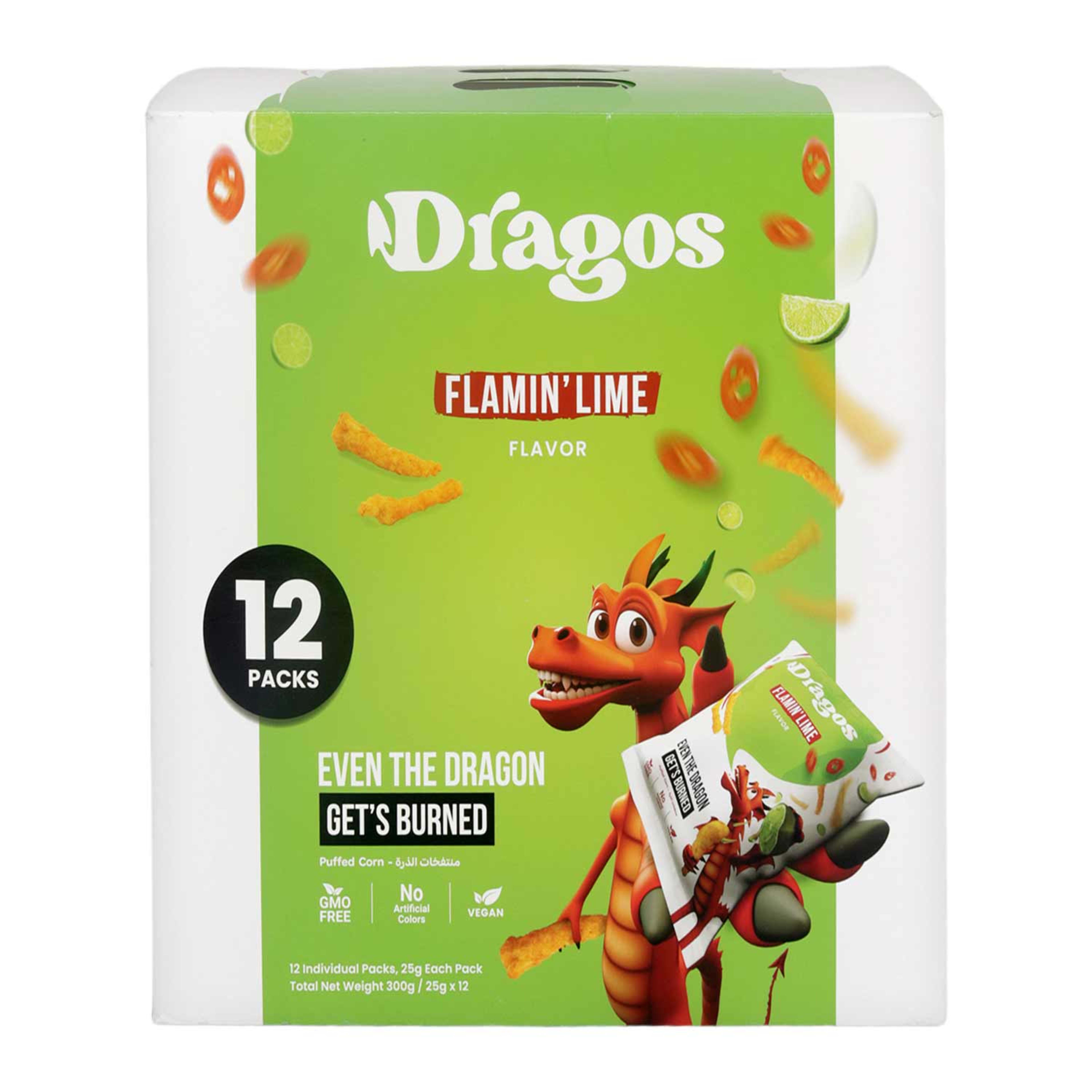 Dragos Puffed Corn Flamin Lime Flavor 25gm