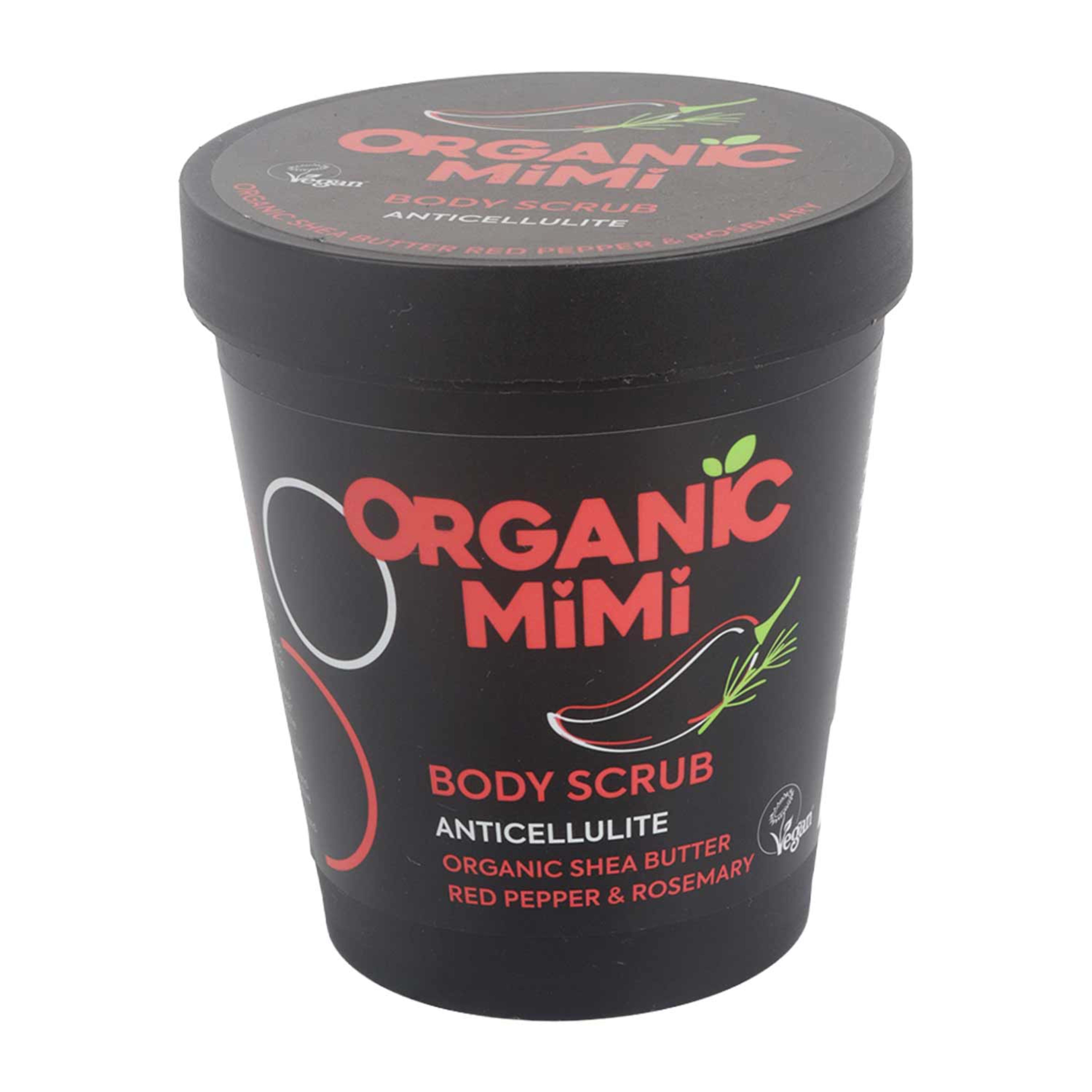 Organic Mimi Body Scrub Anticellulite Shea Butter Red Pepper & Rosemary (250gm) 250ml