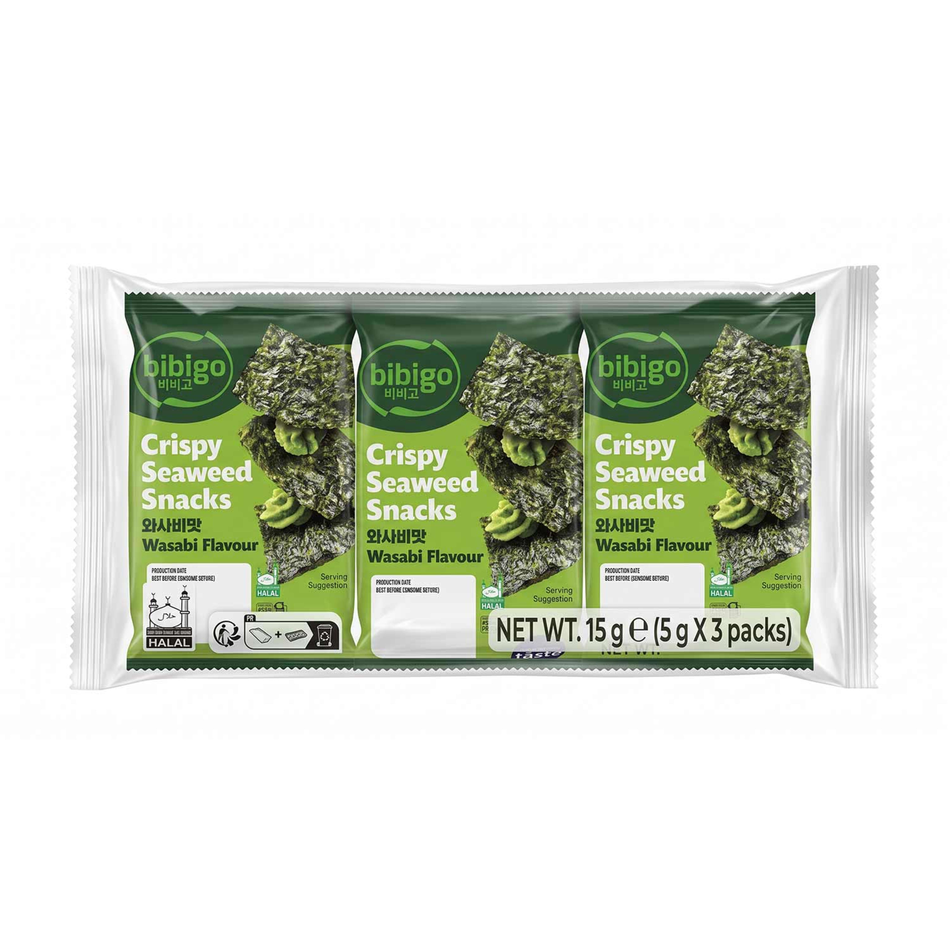 Cj Crispy Seaweed Snacks Wasabi 5gm