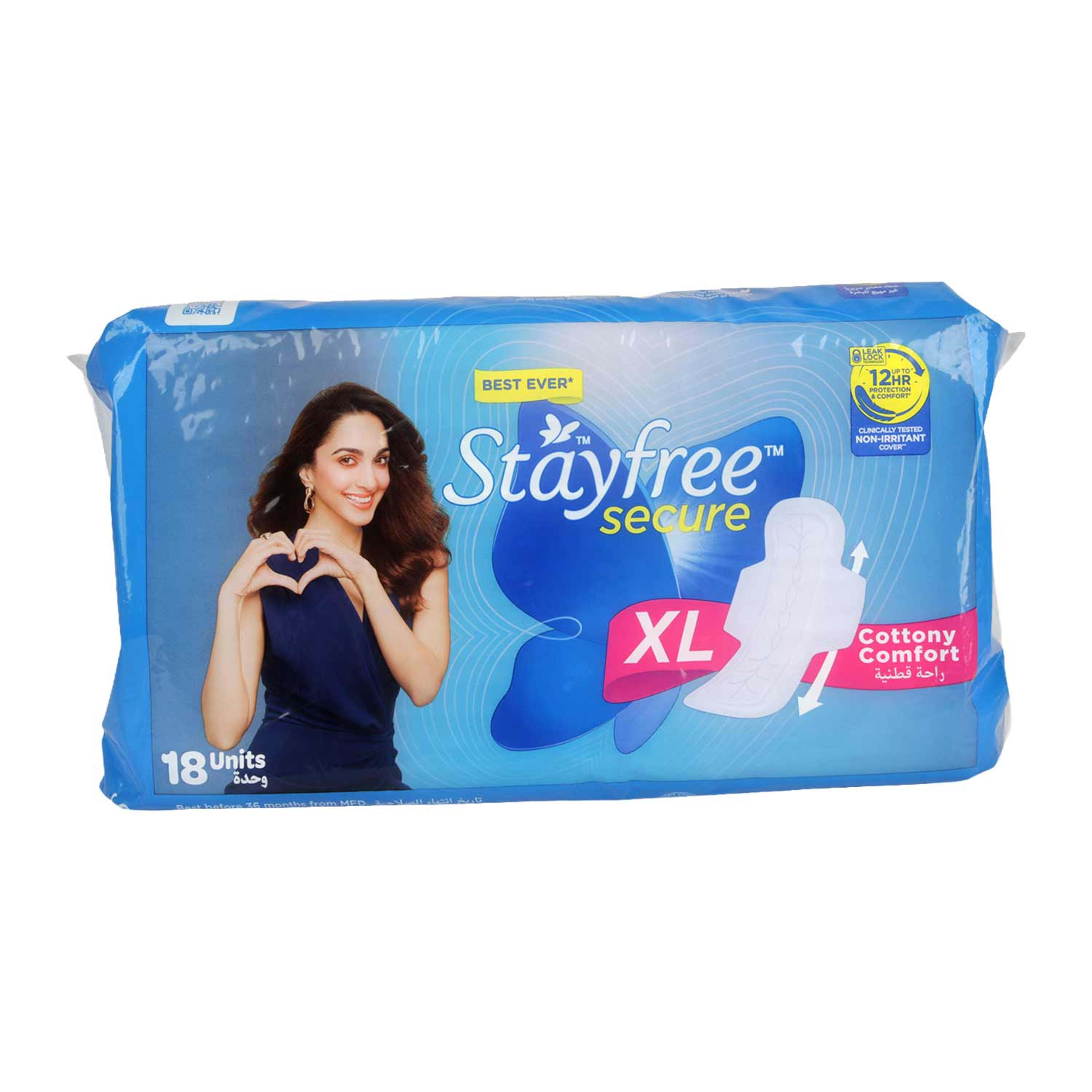 Stayfree Secure Cottony Comfort XL Thick Sanitary Napkins 18pcs