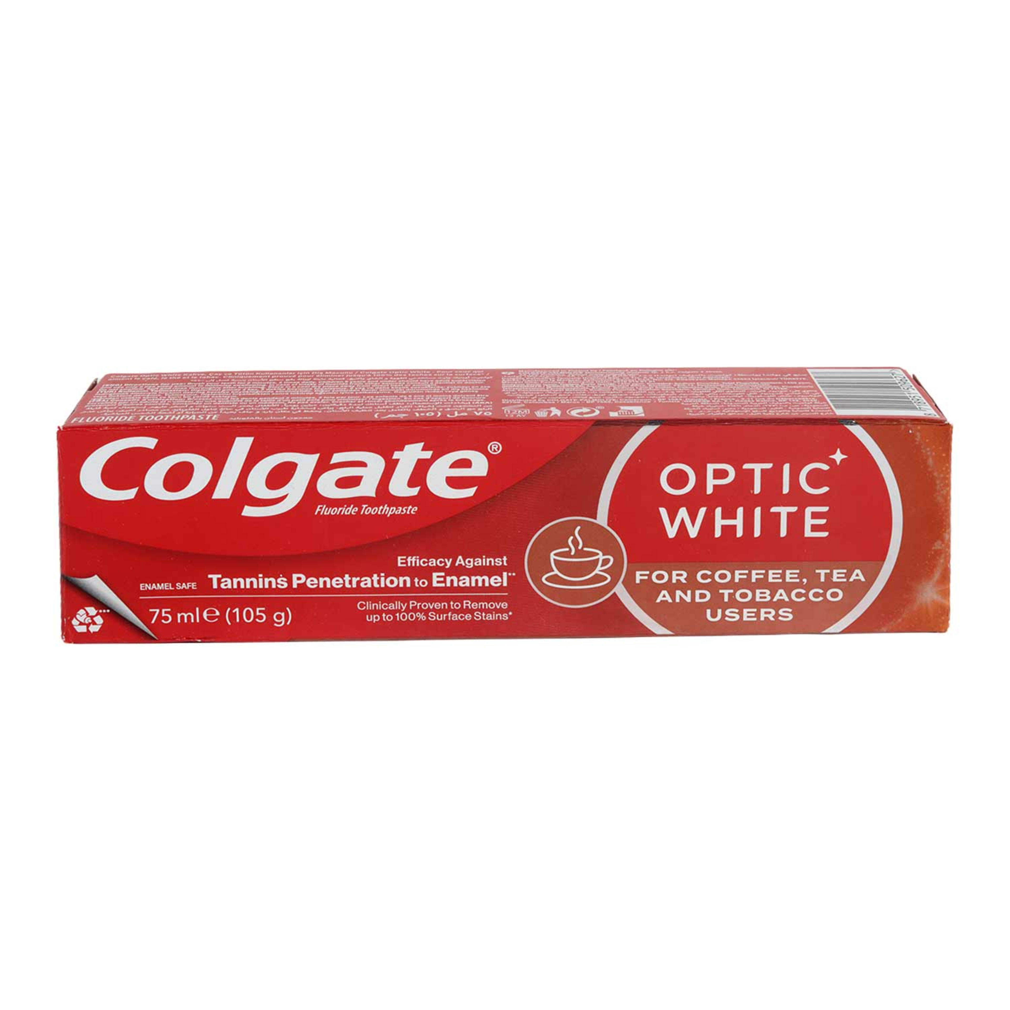 Colgate Optic White Toothpaste for Coffee Tea & Tobacco 75ml