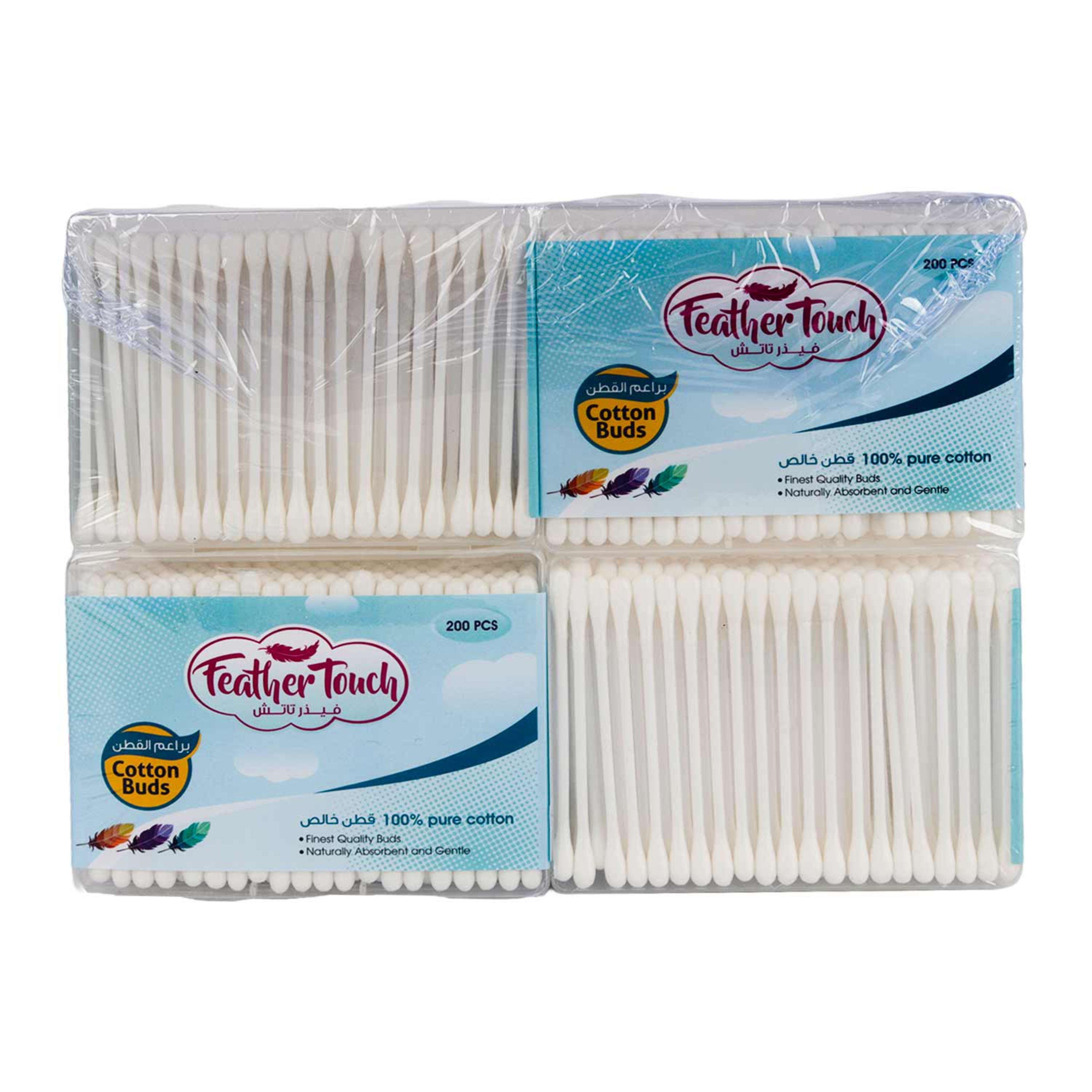 Feather Touch Cotton Buds (square Box) 4x200pcs Promo