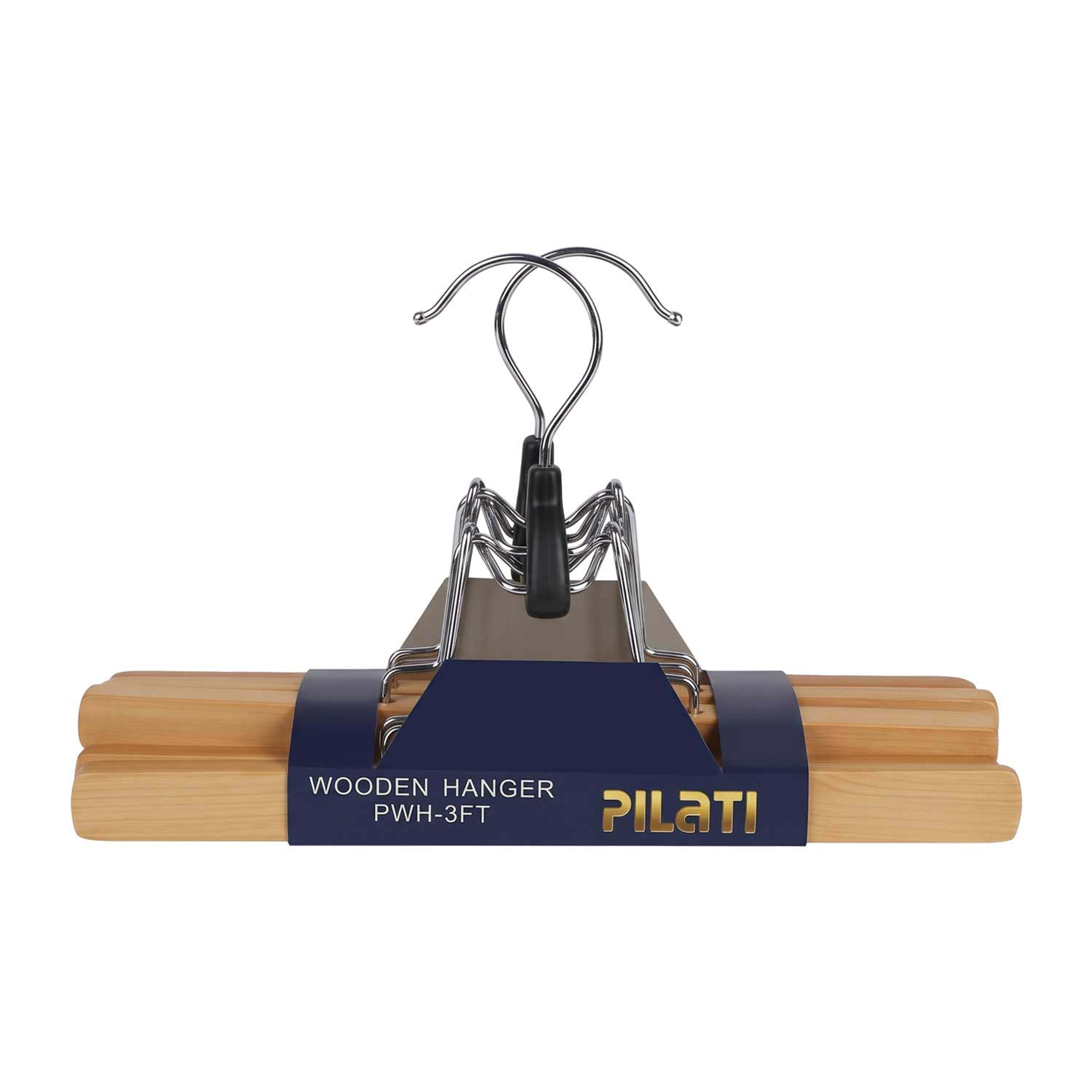 Pilati Wooden Clip Hanger 3pcs Set