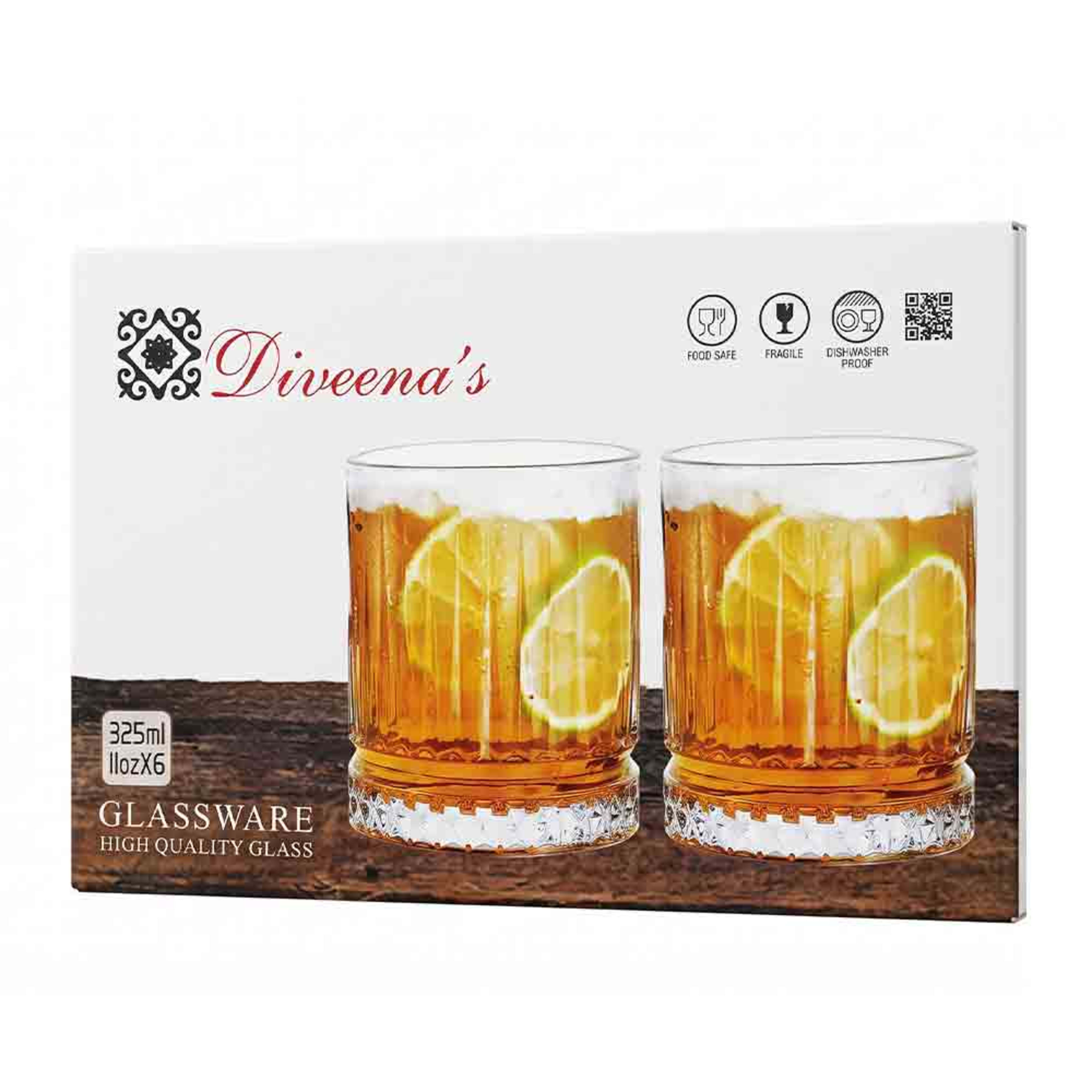 Diveenas Juice Glass 6pcs 325ml Hw01849