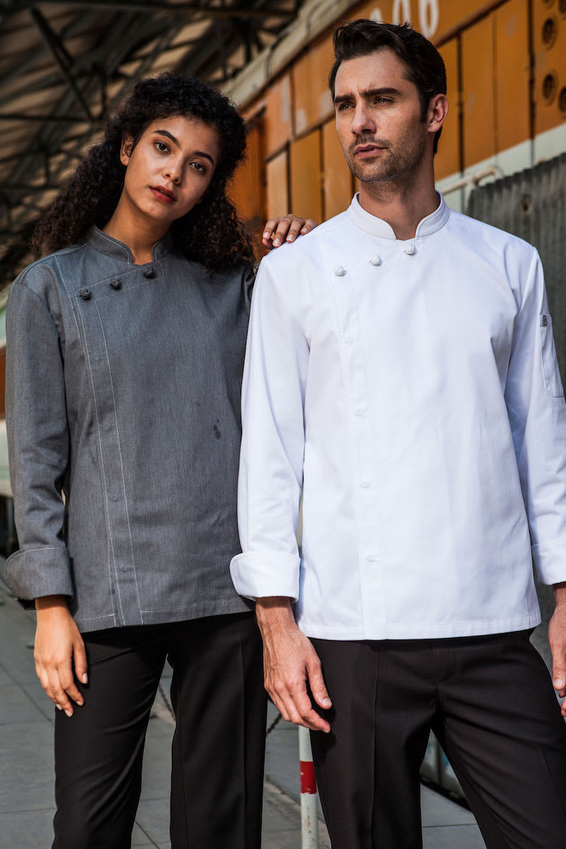 Unisex Chef Jackets With Chinese Buttons (CU1107C) | F&B Uniform