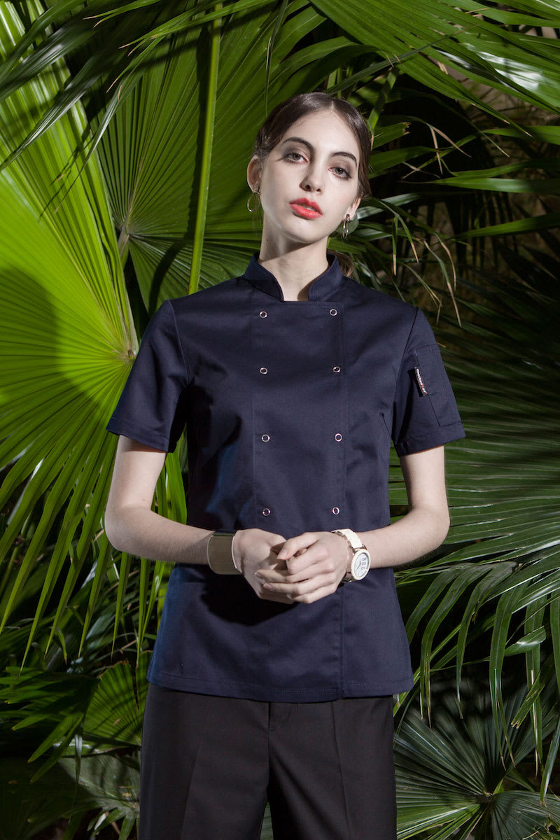 Women's Navy Blue Chef Coats (W104C/W104D) F&B Uniform