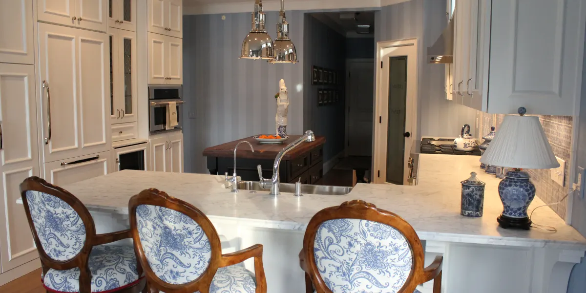 Kitchen Counter Color in White Marble by F & M Tile & Terrazzao Company in Fort Wayne, Indiana