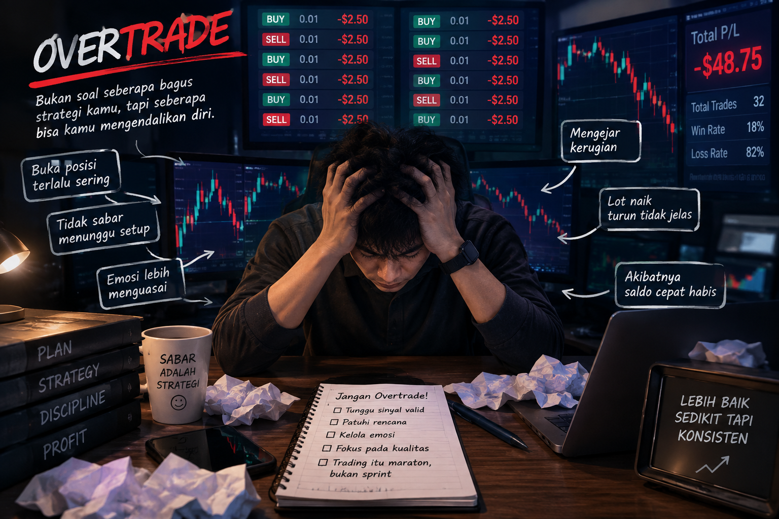 5 Tanda Kamu Sedang Overtrading