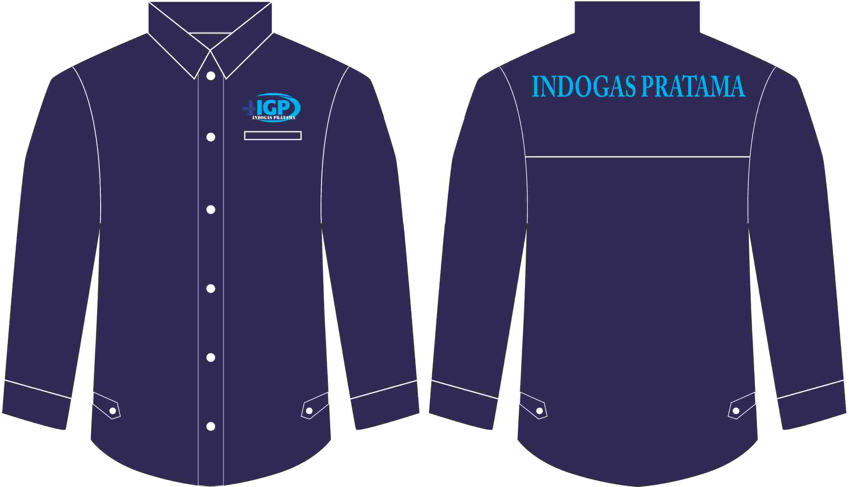 kemeja bordir depan logo belakang tulisan