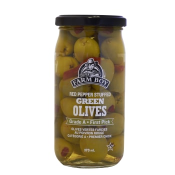 Farm Boy™ Red Pepper Stuffed Green Olives (370 ml)