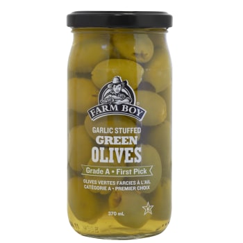 Farm Boy™ Garlic Stuffed Green Olives (370 ml)