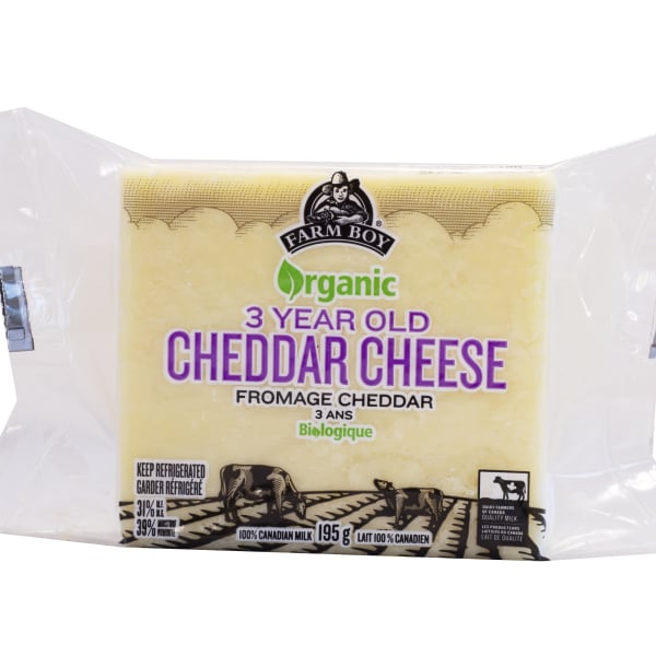 Farm Boy™ Organic 3 Year Old Cheddar Cheese (195 g)