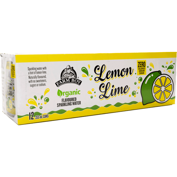 Farm Boy™ Organic Lemon Lime Sparkling Water (12 x 355 ml)