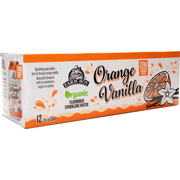 Farm Boy™ Organic Orange Vanilla Sparkling Water (12 x 355 ml)