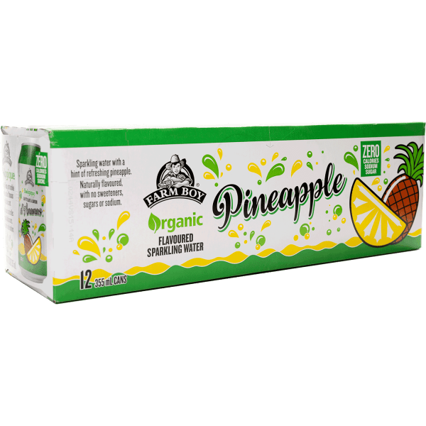 Farm Boy™ Organic Pineapple Sparkling Water (12 x 355 ml)