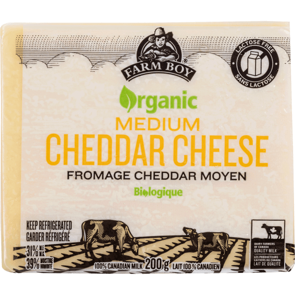 Farm Boy™ Organic Medium Cheddar Cheese (200 g)