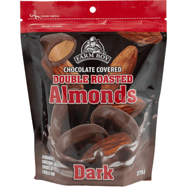 Farm Boy™ Dark Chocolate Double Roasted Almond Pouch (275 g)