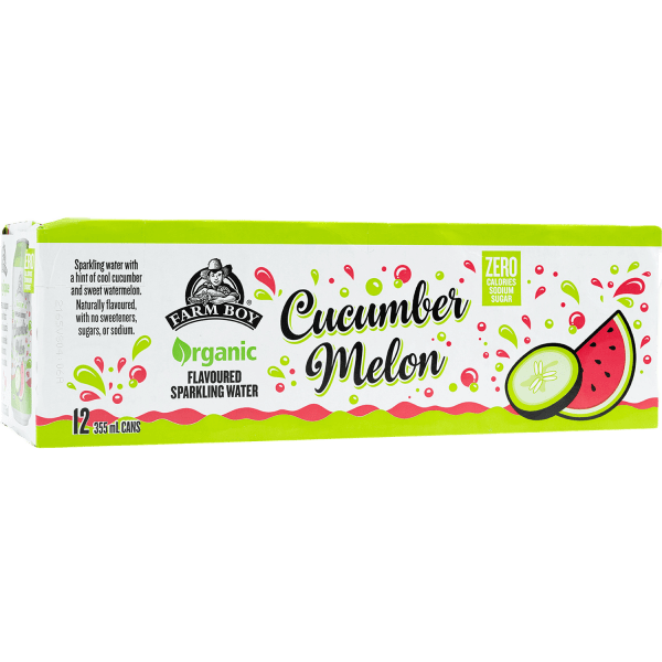 Farm Boy™ Organic Cucumber Melon Sparkling Water (12 x 355 ml)