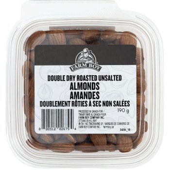 Farm Boy™ Unsalted Double Dry Roasted Almonds (190 g)