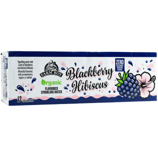 Farm Boy™ Organic Blackberry Hibiscus Flavoured Sparkling Water (12 x 355 ml)