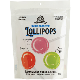 Farm Boy™ No Sugar Added Lollipops Hard Candy (105 g)