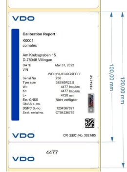 VDO Label Printer Installasjonsmerke 25 pack