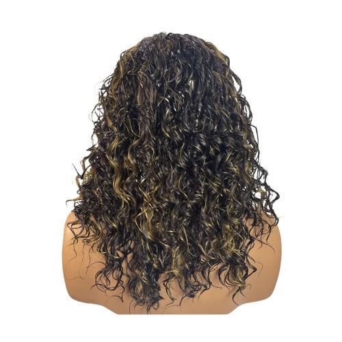 Shoulder-Length Curly Wig with Highlights – Glueless Synthetic Lace Wig | Natural Look & Soft Texture 1
