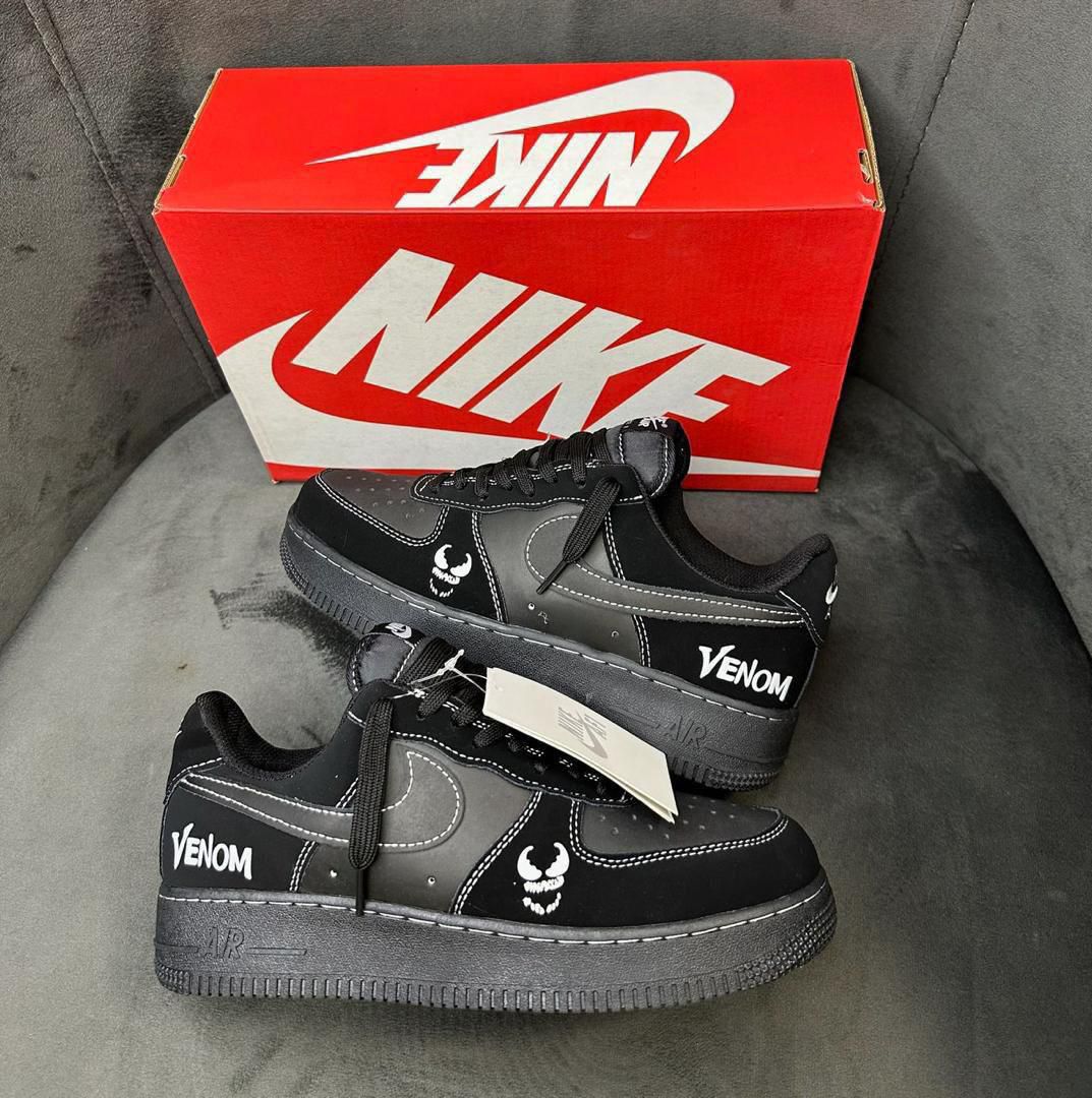 Custom Nike Air Force 1 “Venom Edition” – Black Symbiote-Inspired Sneakers | Limited Design
