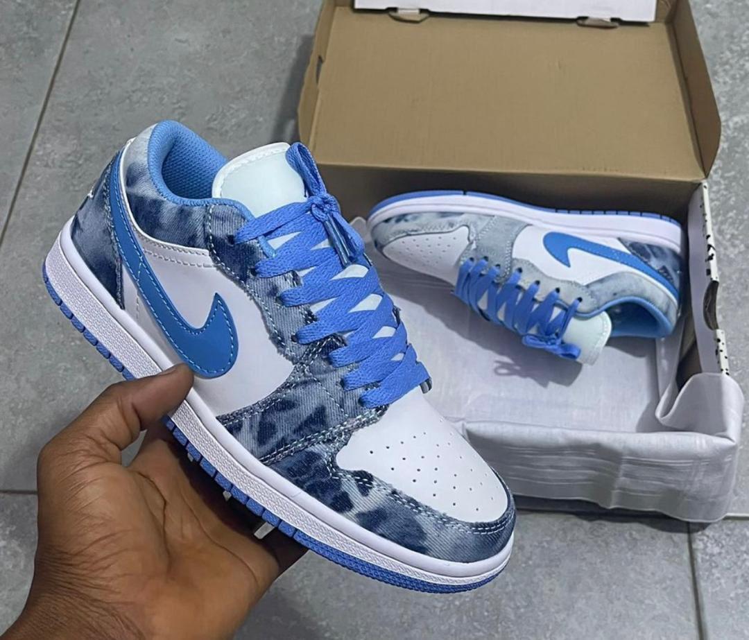 Air Jordan 1 Low – White & Sea Blue with Ash Camo Accents | Modern Streetwear Edition