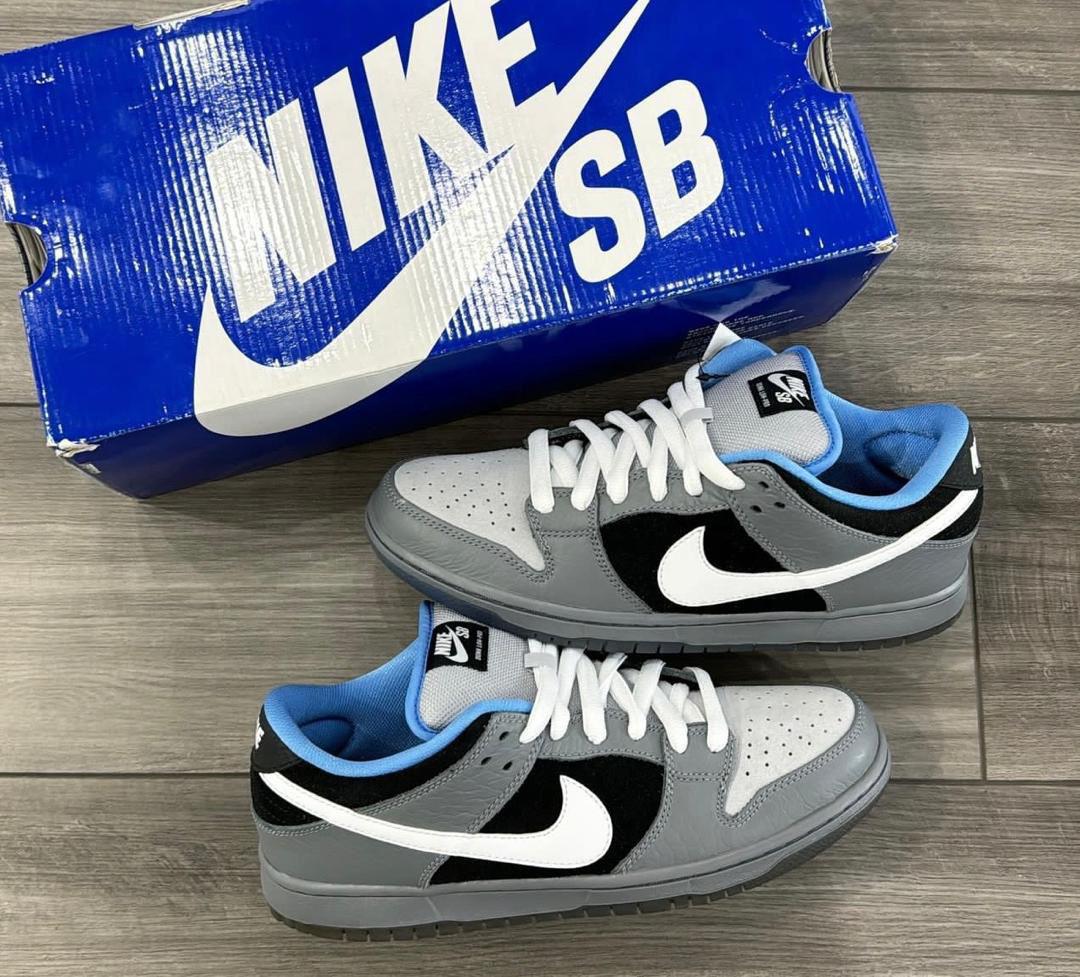 Nike SB Dunk Low – Grey & Black with Ice Blue Lining