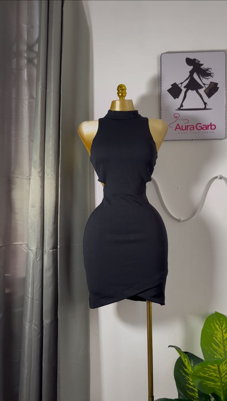 Elegant Black Sleeveless Bodycon Dress