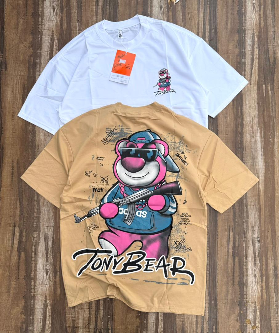 Tony Bear Graphic T-Shirt with Urban Style Design
