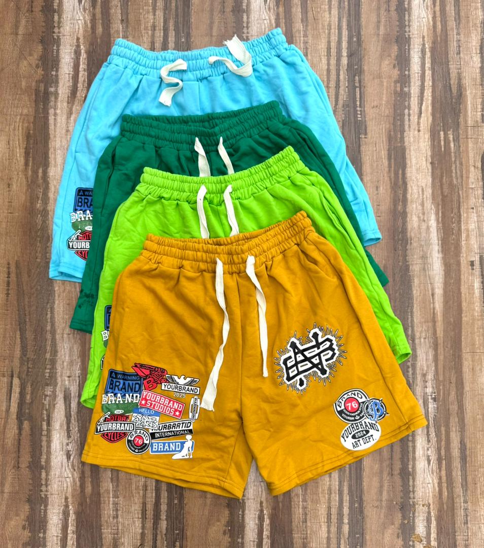 Colorful Casual Shorts with Patchwork Design