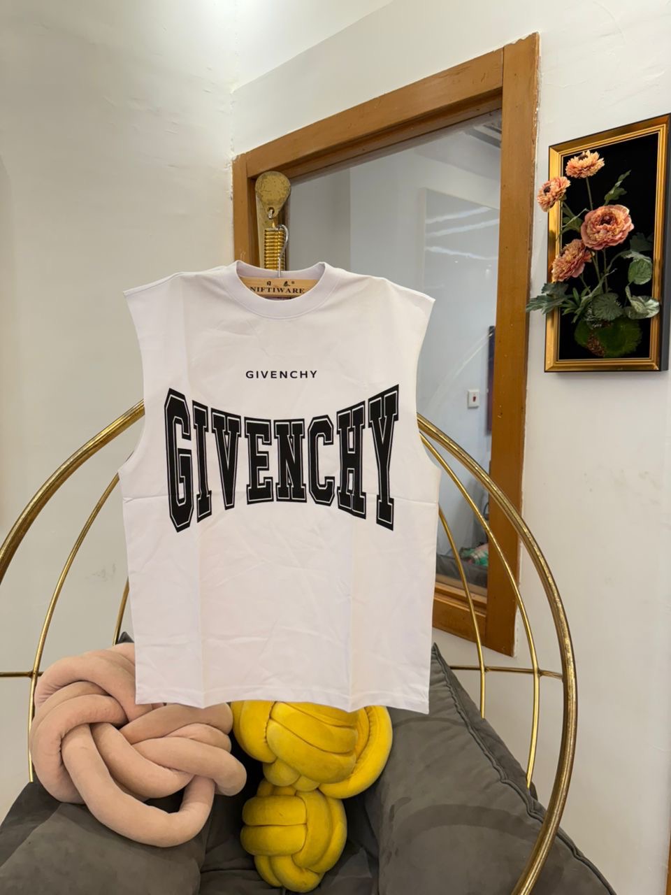 Givenchy Branded Sleeveless Top in a Modern Interior Setting