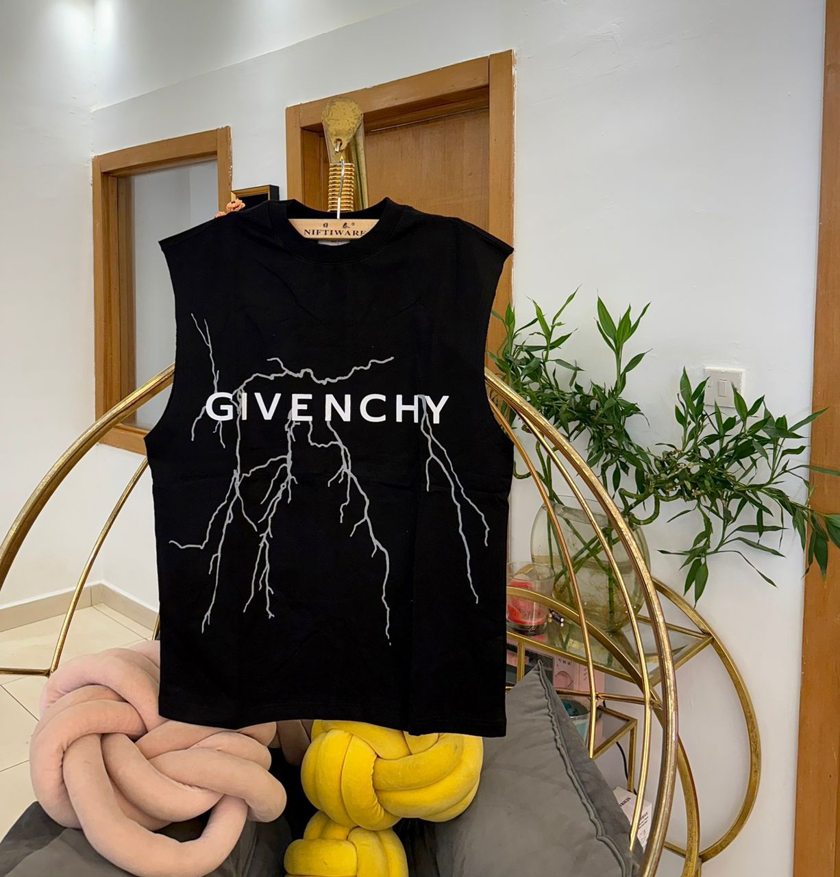 Givenchy Lightning Bolt Sleeveless T-Shirt