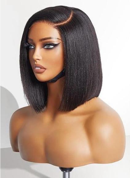 12-Inch Sleek Straight Bob Lace Front Wig