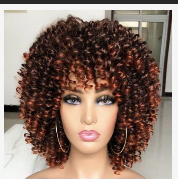 Short Curly Water Wave Bob Wig with Blonde Highlights 1