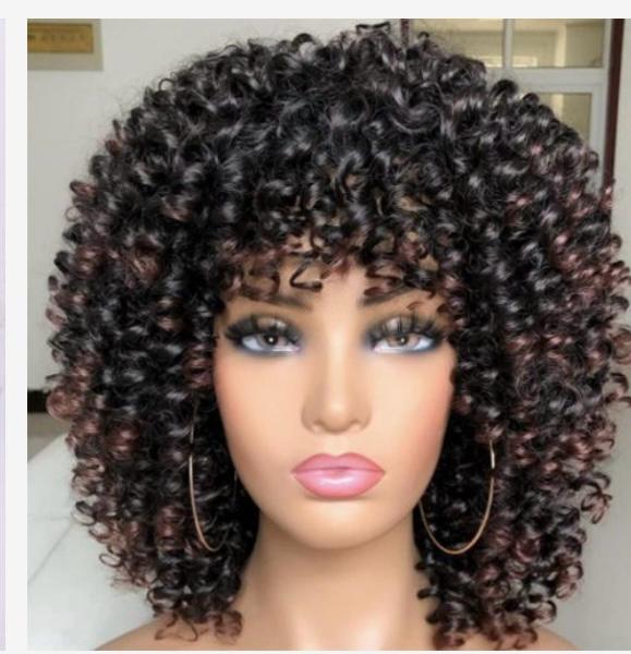 Short Curly Water Wave Bob Wig