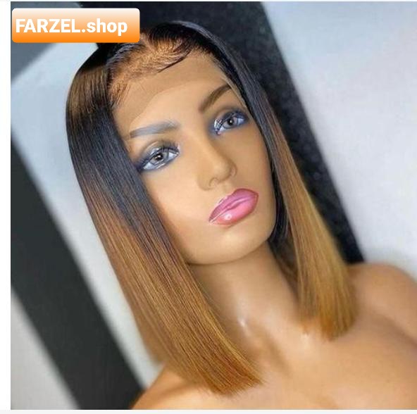 Bone Straight Frontal Wig with Ombre Highlights