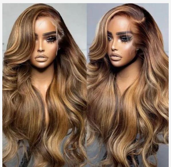 Glamorous Long Honey Blonde Ombre Wavy Wig