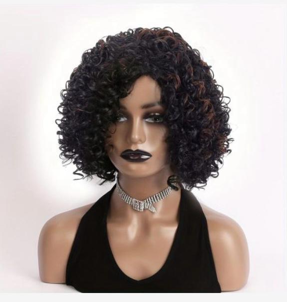 Voluminous Afro Kinky Curly Wig in Natural Black and brown 