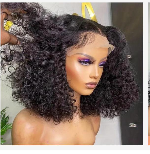 Voluminous Curly Black Wig with Natural Part