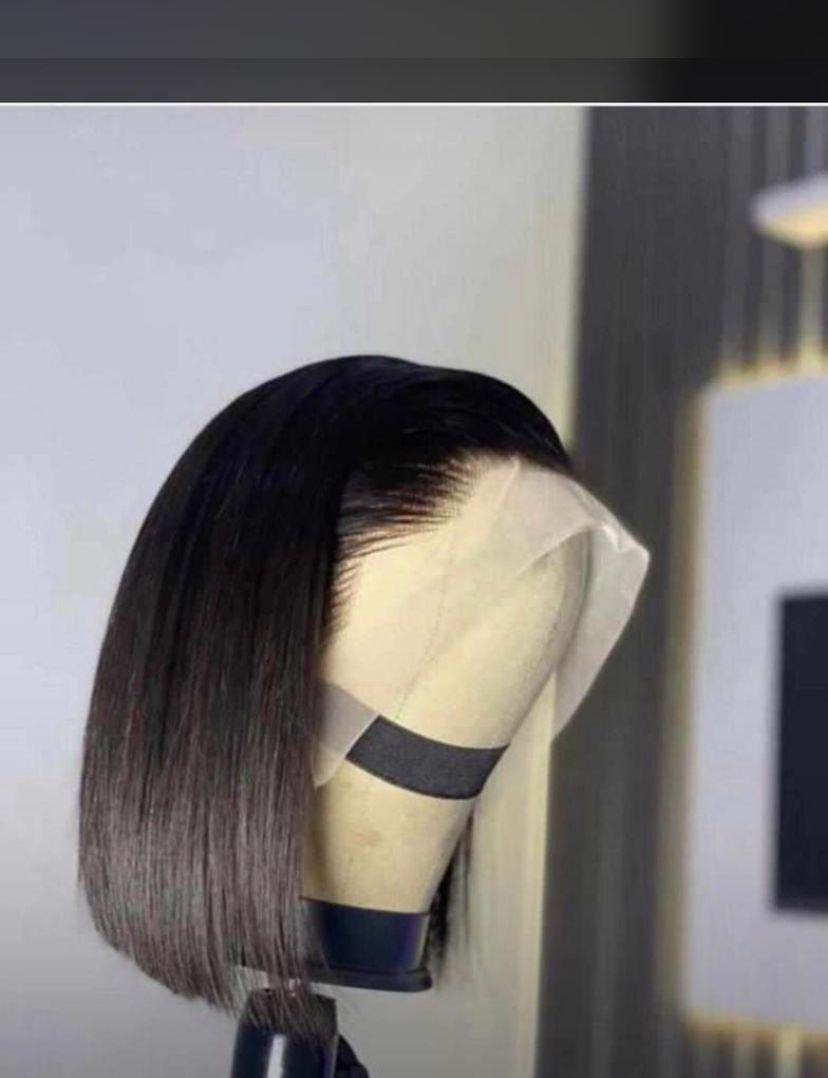 Straight Dark Bob Wig - Closure 