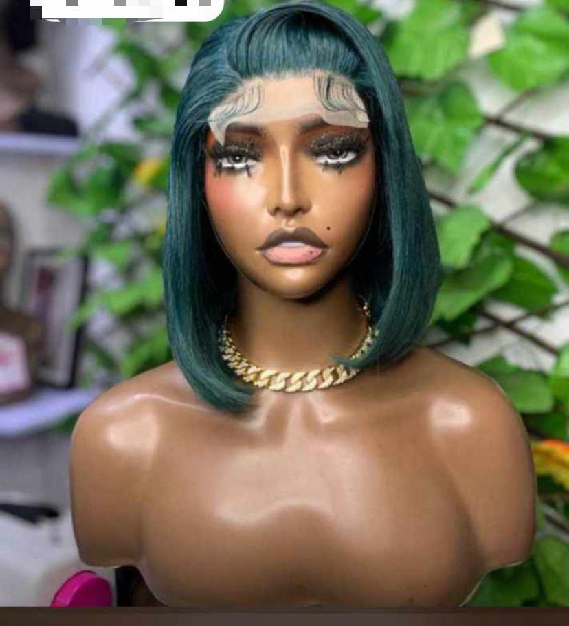 Straight Dark Bob Wig - Closure 