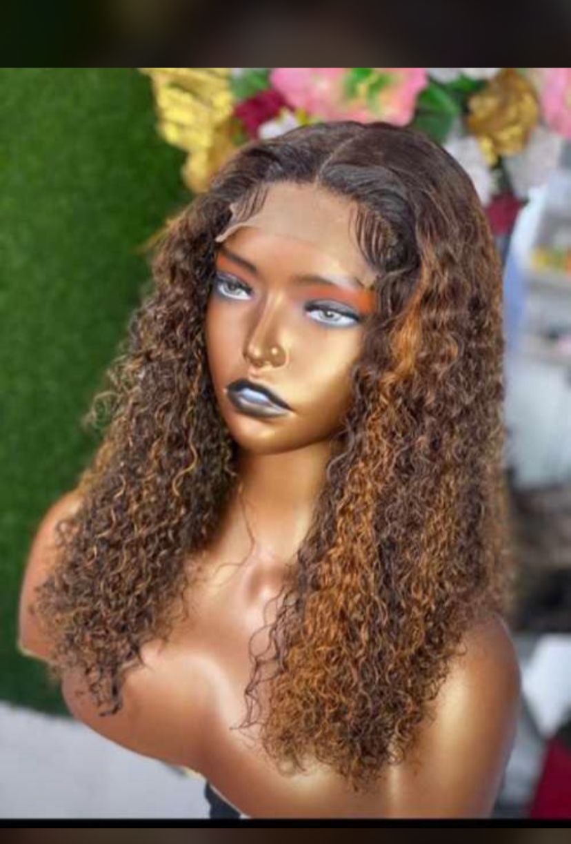 Grade 9A Deep Curly Ombre Wig with Natural Hairline