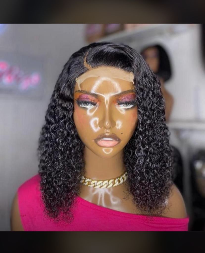 Natural Deep Wave Curly Wig with Baby Hair and Lace Front